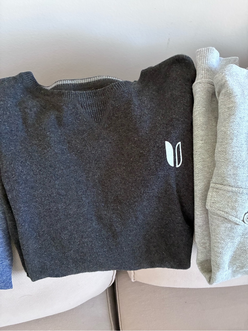 Linksoul Charcoal Crewneck Sweater with White Logo